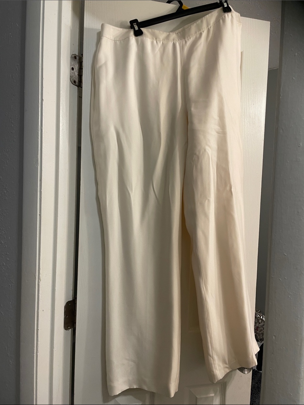 Cream Wide-Leg Women's Pants